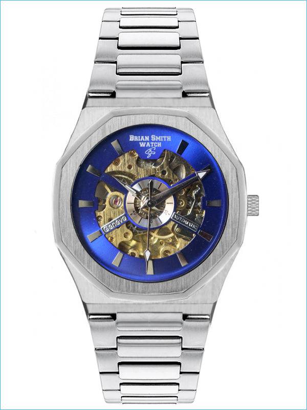 BRIAN SMITH - AUTOMATIC GENEVE SILVER/COBALT WATCH - 8963 BRIAN SMITH - AUTOMATIC GENEVE SILVER/COBALT WATCH - 8963